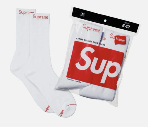 Supreme hanes white crew socks - hanes,